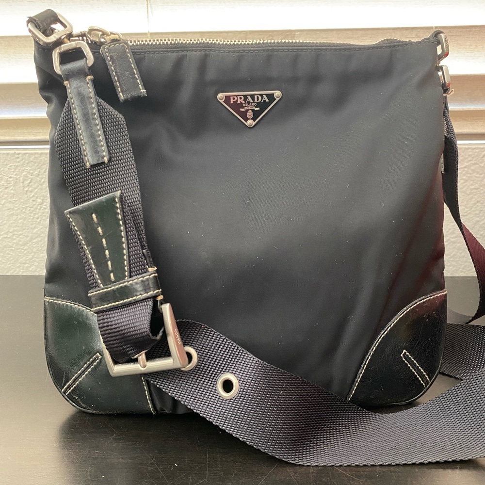 ❌SOLD❌ Prada Large Black Nylon Cross Body Bag